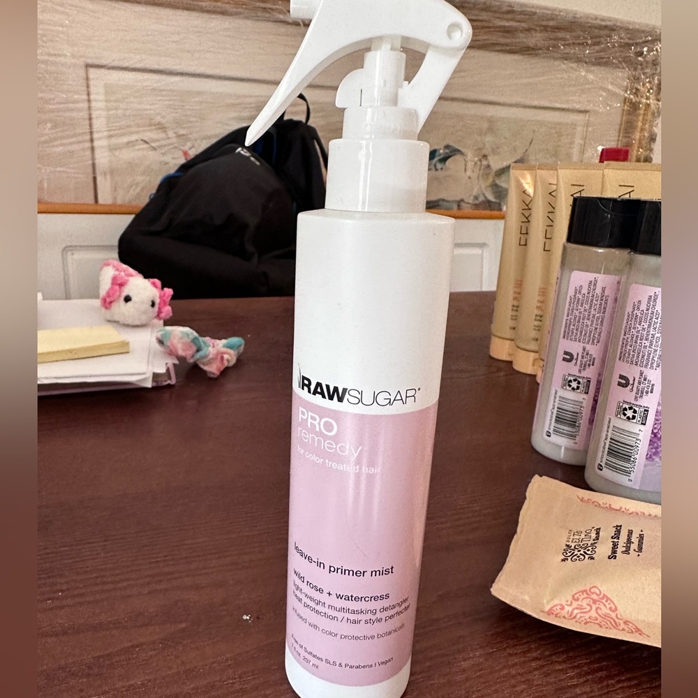 Raw sugar pro remedy leave in primer mist for color treated hair